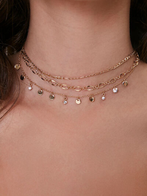 Layered Charm Choker Necklace