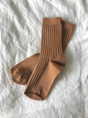 Ribbed Socks In Peanut Butter