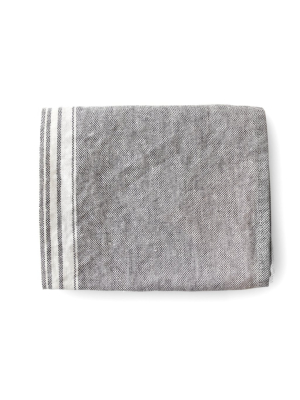 Linen Way - Maison Tea Towel - Charcoal W/white Stripe