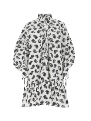 Msgm Paisley-print Peplum Mini Dress