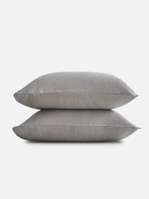 French Linen Pillowcase Set - Dove