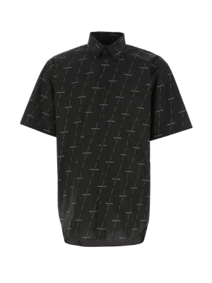 Balenciaga Allover Logo Short-sleeve Shirt