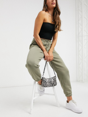 Asos Design Hourglass Oversized Jogger In Pale Khaki