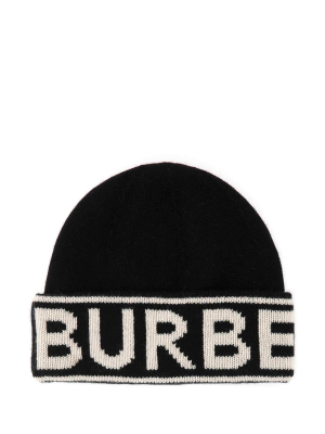 Burberry Logo Intarsia Beanie