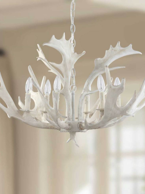 Bixby Antler Chandelier White