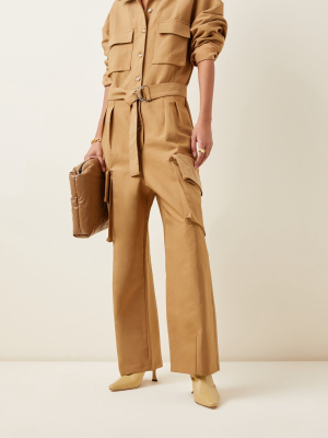 Linda Cotton-blend Cargo Jumpsuit