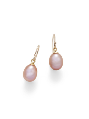 7.5-8mm Pink Pearl Drop Earrings