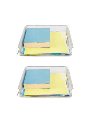 Mind Reader 2pc Stackable Letter Trays Front Load