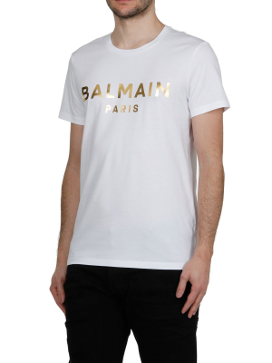 Balmain Metallic Logo Printed T-shirt