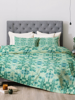 Schatzi Brown Bexeley Tie Dye Mint Comforter Set - Deny Designs