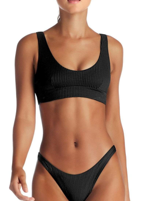 Vitamin A  Ecorib Sienna Bikini Top In Black