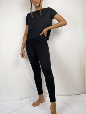 Black T-shirt & Legging Set