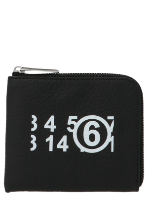 Mm6 Maison Margiela Logo Print Zip-around Wallet