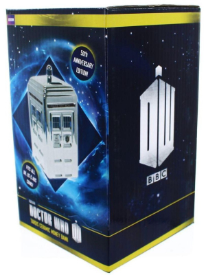 Seven20 Doctor Who Silver Tardis Ceramic Money Bank