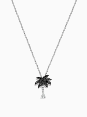 Effy Novelty 14k Gold Black And White Diamond Palm Tree Pendant, 0.27 Tcw