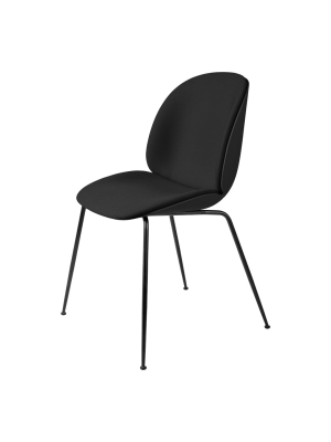 Beetle Dining Chair - Front Upholstered - Black Semi Matt Conic Base