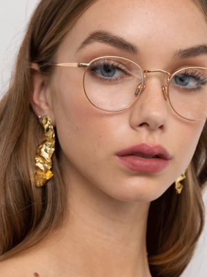 Bronson Oval Optical Frame In Yellow Gold