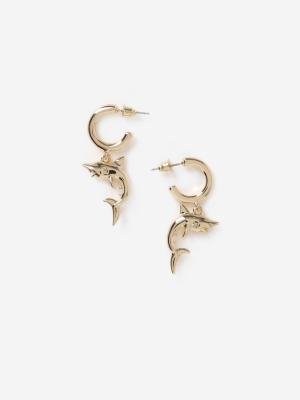 **shark Drop Hoop Earrings