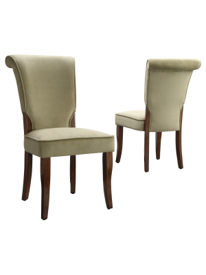 Set Of 2 Pershing Dining Chair Wood Olive - Inspire Q