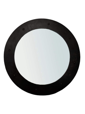 Noir Clay Large Black Metal Mirror