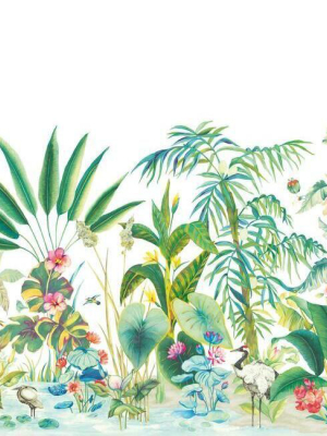 Tropical Panoramic Wall Mural In White From The Murals Resource Library By York Wallcoverings