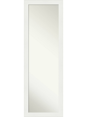 17" X 51" Vanity White Framed On The Door Mirror - Amanti Art