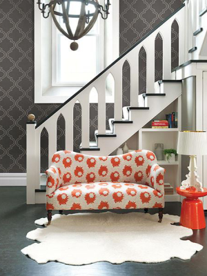 Tetra Charcoal Quatrefoil Wallpaper From The Symetrie Collection By Brewster Home Fashions