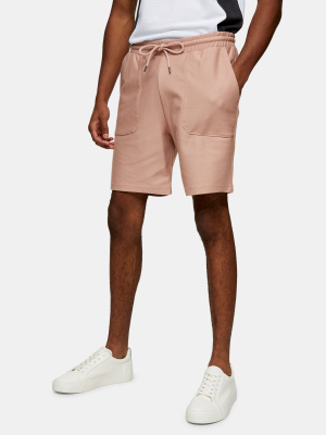 Pink Twill Jersey Shorts