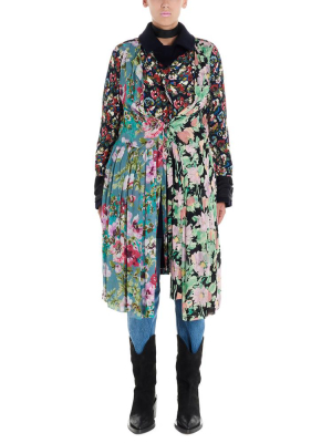 Junya Watanabe Belted Floral Patchwork Coat