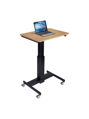 28" Height Adjustable Mobile School Standing Desk Natural - Rocelco