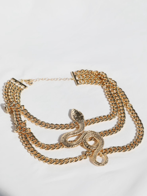 Gold Multi Chain Snake Choker