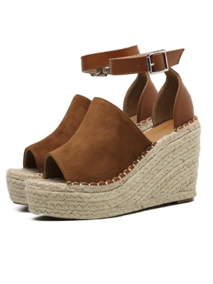 'heather' Platform Wedges With Ankle Strap (3 Colors)