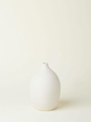 Emilia Fluted Vase - Crema