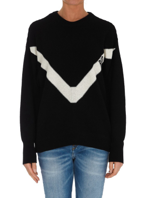 Redvalentino Contrasting Motif Knit Sweater