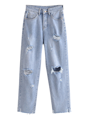 'michaela' High-waisted Distressed Jeans