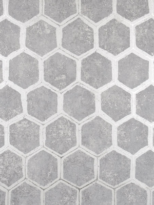 Starling Honeycomb Wallpaper In Pewter From The Polished Collection By Brewster Home Fashions