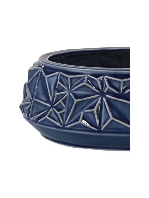 Studio 55d Telus 9 1/4" Wide Dark Blue Ceramic Bowl