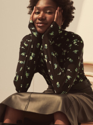 Jersey Turtleneck Top