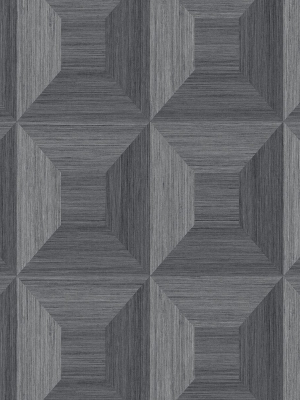 Squared Away Geometric Wallpaper In Cove Grey From The More Textures Collection By Seabrook Wallcoverings