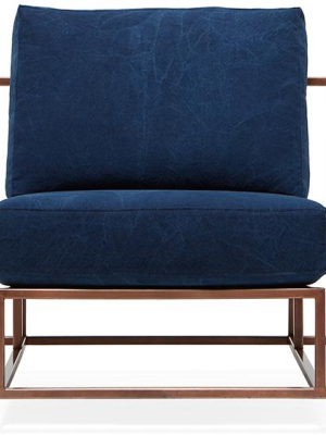 Inheritance Armchair- Antique Copper/indigo Canvas