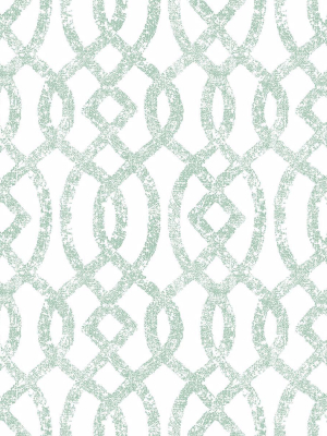 Ethereal Trellis Wallpaper In Sea Green From The Celadon Collection By Brewster Home Fashions