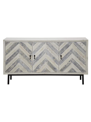 Cfc Chevron Sideboard - Gray Wash