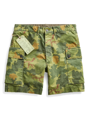 Camo Cotton Poplin Cargo Short