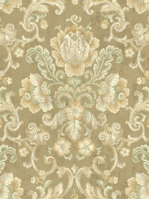 Vintage Cameo Wallpaper In Umber From The Vintage Home 2 Collection By Wallquest