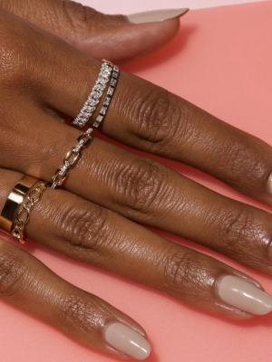 Pave Diamond Open Linked Ring