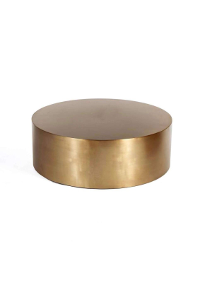 Milo Brass Drum Coffee Table - Round