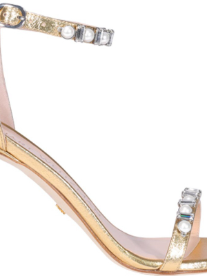 Stuart Weitzman Amelina Pearl Embellished Sandals