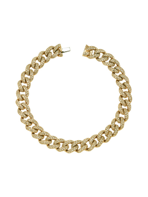 Medium Diamond Link Bracelet - Yellow Gold