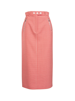 Miu Miu Gingham Printed Pencil Skirt