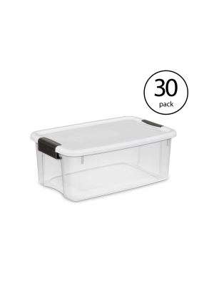 Sterilite 18 Quart Clear Ultra Latch Storage Organizer Container Box (30 Pack)